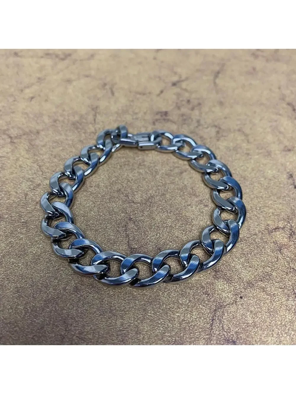 Y2k 2000s style Silver Stainless Steel Heavy High Quality Cuban Link bracelet.